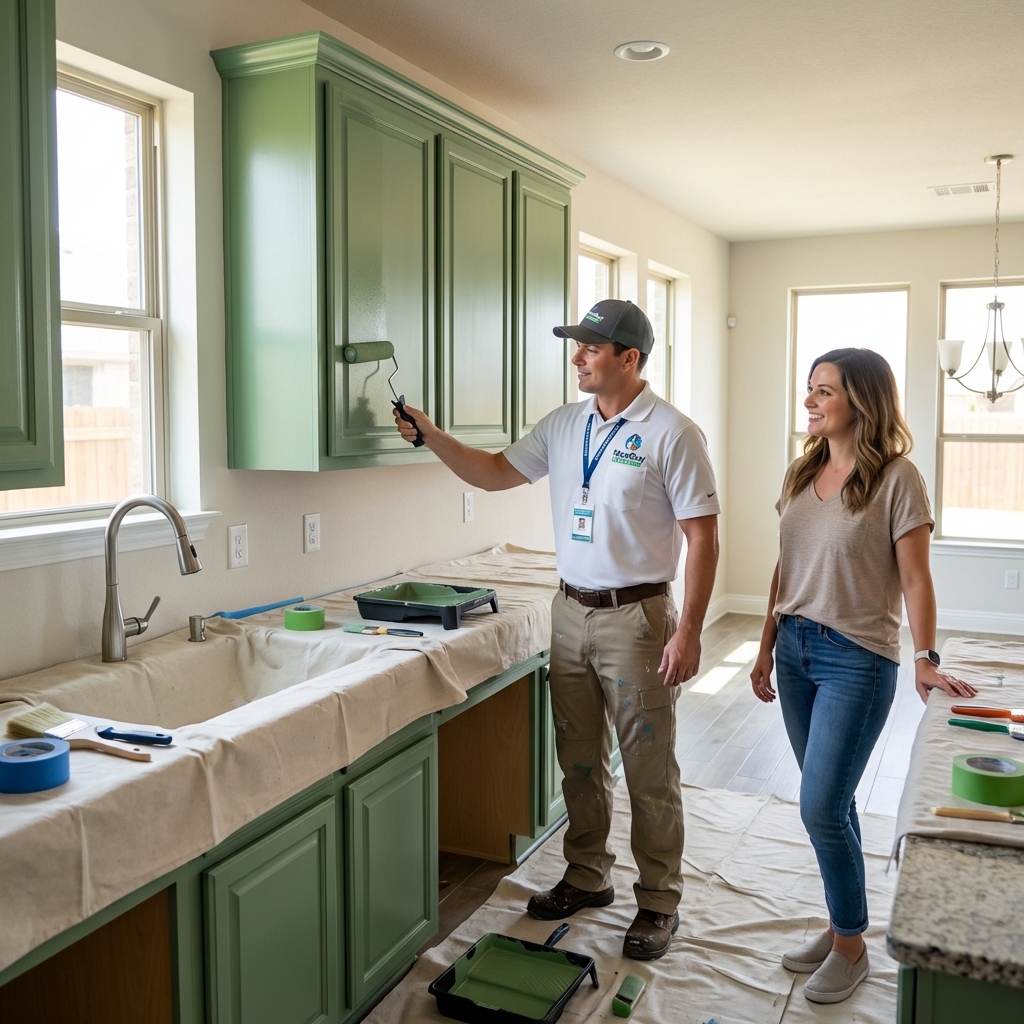 Kitchen Cabinet Repaint in Kyle Texas