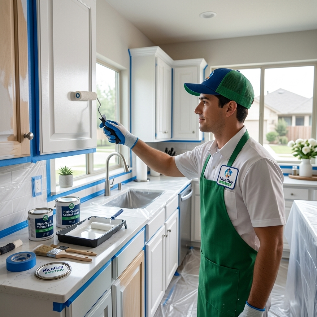 Kitchen Cabinet Repaint in South Austin