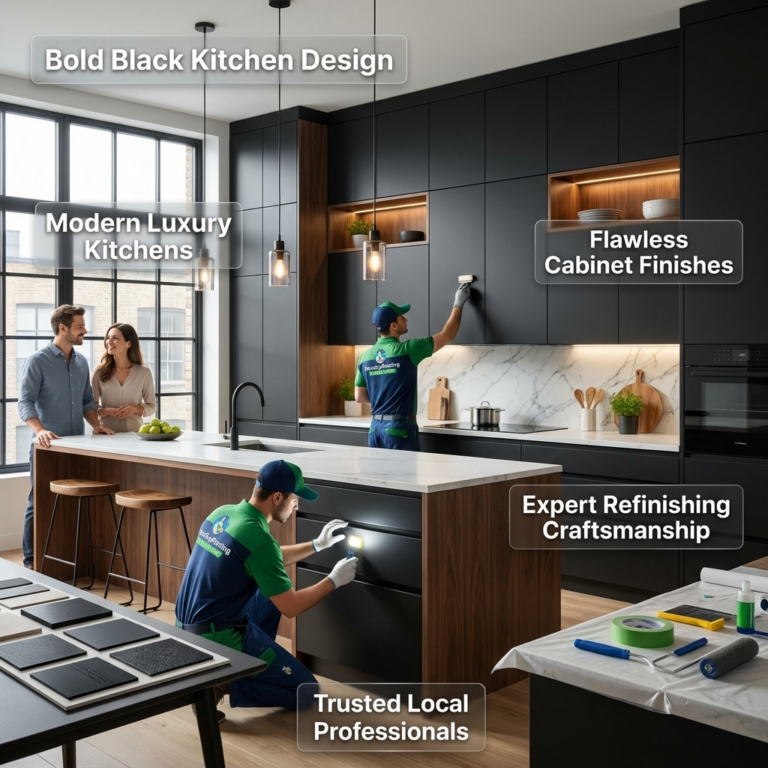 black kitchen cabinets