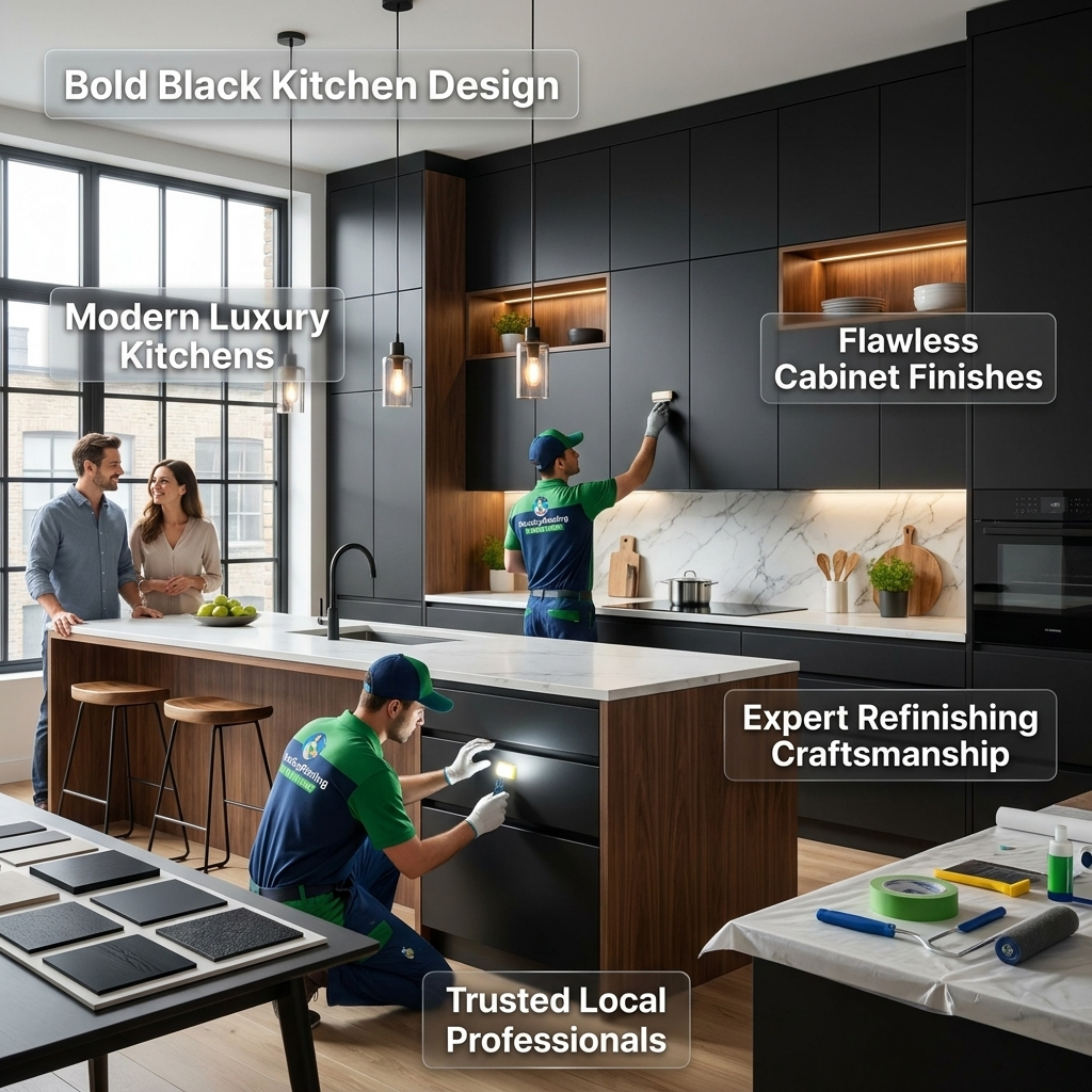 black kitchen cabinets