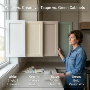 Differences Between White, Cream, Taupe and Green Cabinets?